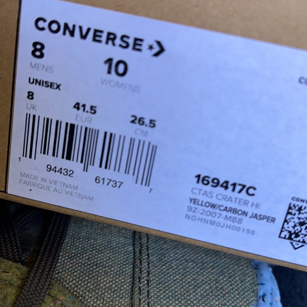 Converse Chuck Taylor All Star Crater Hi Yellow/Carbon Jasper MEN`S - Picture 16 of 16